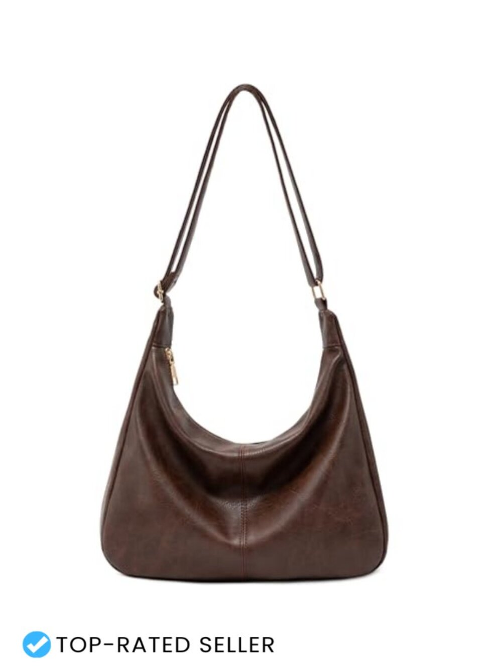 Vegan Leather Hobo Crossbody Shoulder Bag Foldable Slouchy Purse